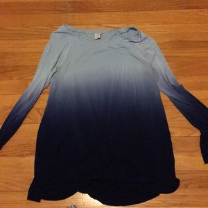 Hollister : Ombré blue long sleeve shirt